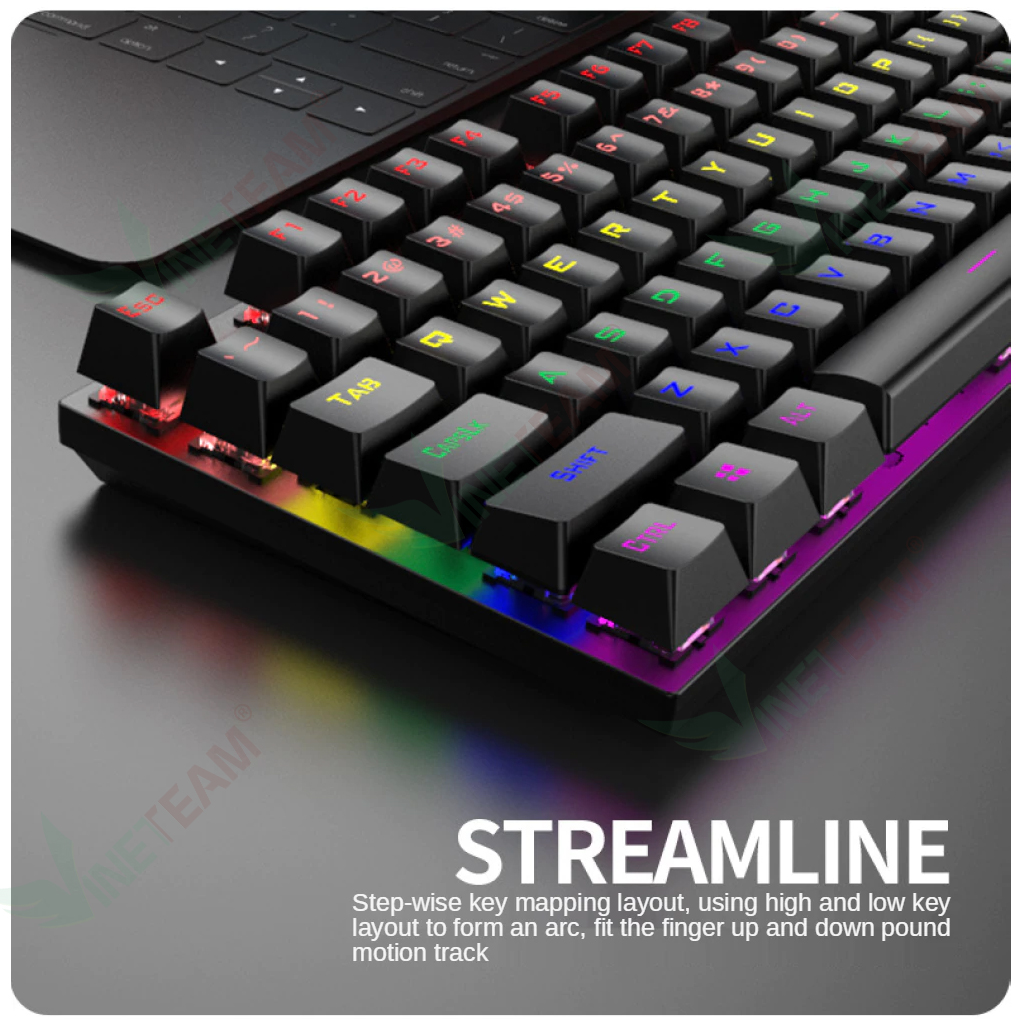 VINETTEAM Bàn Phím Cơ Gaming XUNFOX K80 87 Phím Blue Switch Full Led Rainbow Nhiều Chế Độ Màu Siêu Đẹp Chơi Game Dùng Văn Phòng Cực Đã - Hàng Chính Hãng