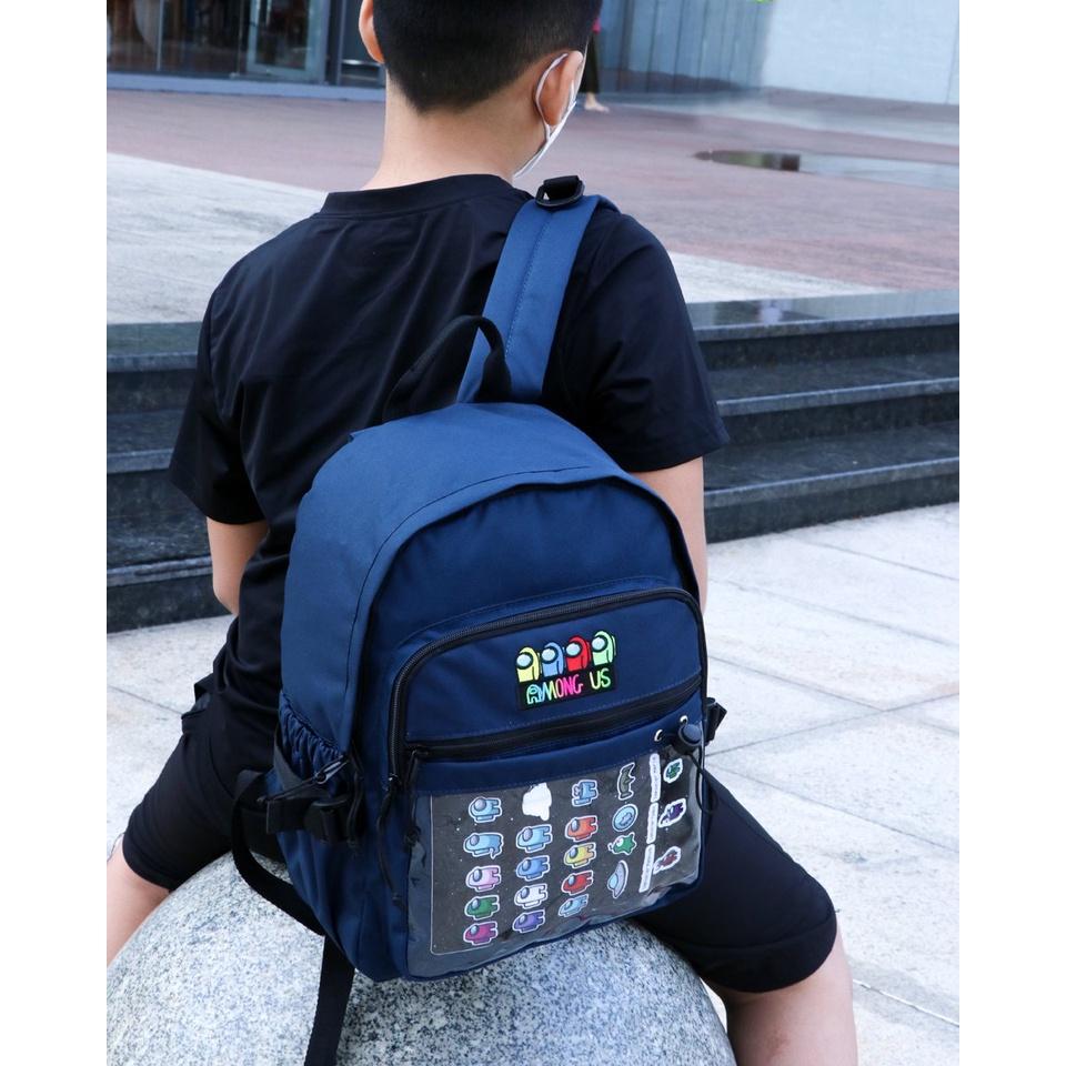 Balo học sinh unisex chất dù nhẹ bền với thiết kế thêu chuyển màu độc đáo "Among Us" - BOM