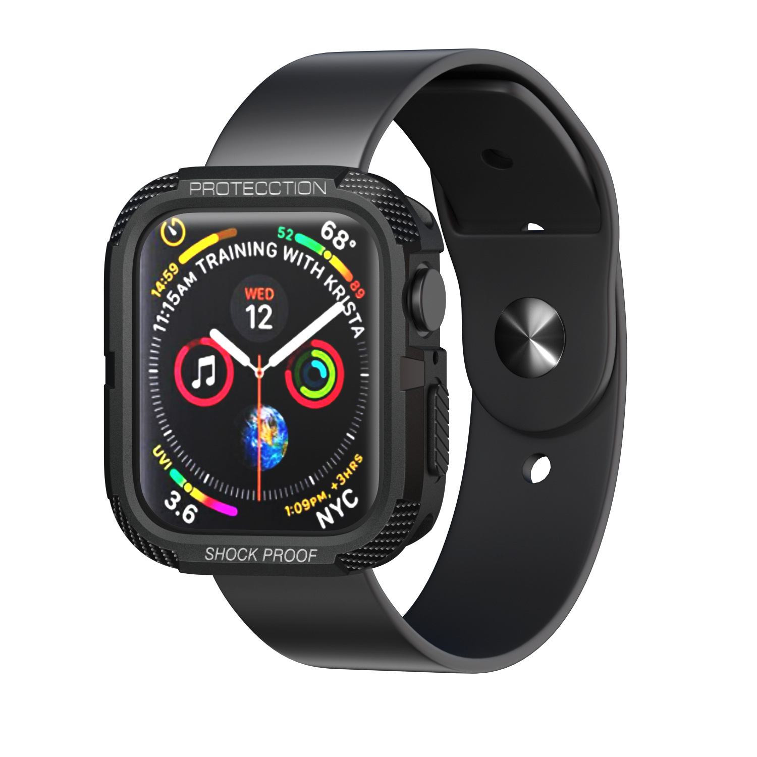 Ốp Case Chống Shock Chống Va Đập Carbon cho Apple Watch Series 4/5/6/SE/7/8/9 Size 40/41/44/45mm