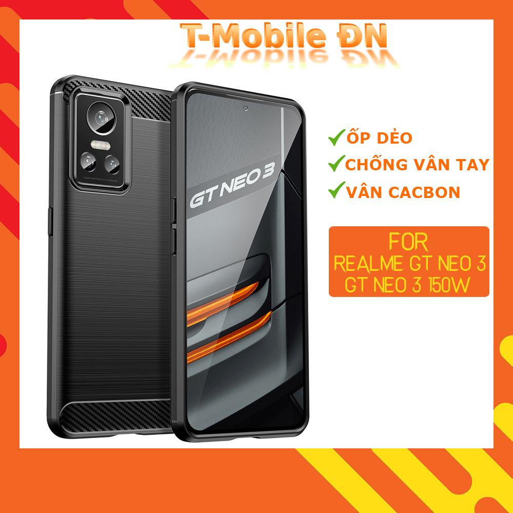 Ốp lưng dành choRealme GT Neo 3/Neo 3 150W ốp silicone mềm Carbone phay xước chống sốc chống vân tay