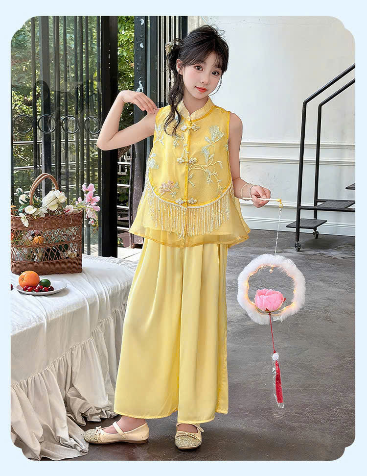 Set bộ cổ trang hanfu phong cách trung hoa cho bé gái diện lễ tết trung thu đẹp size 110-170 hàng Quảng Châu