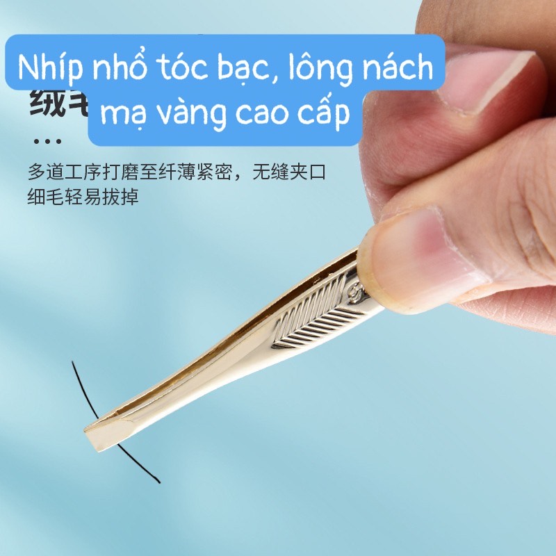 Nhíp Nhổ Tóc Bạc, Lông Nách Loại Tốt Mạ Vàng Cao Cấp