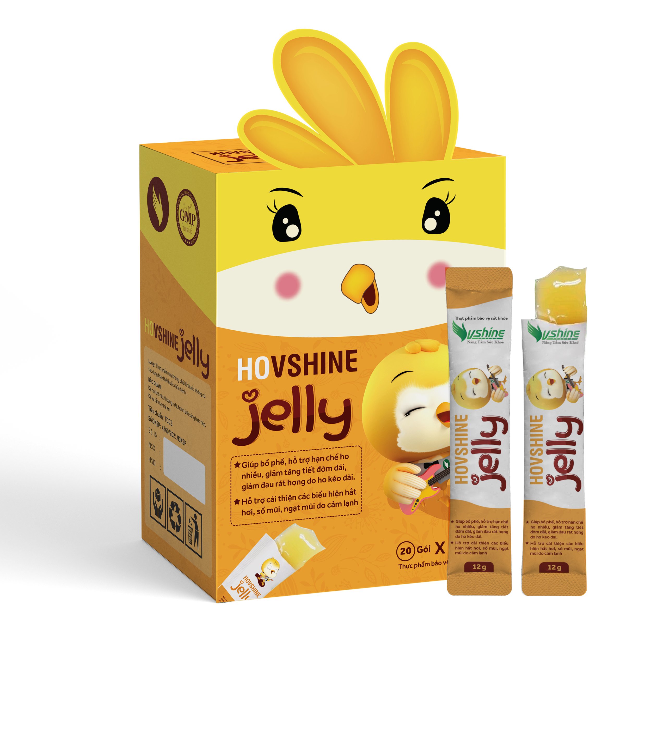 Thạch HO VSHINE JELLY - Bổ phế, hỗ trợ giảm ho cho bé - Hộp 20 gói