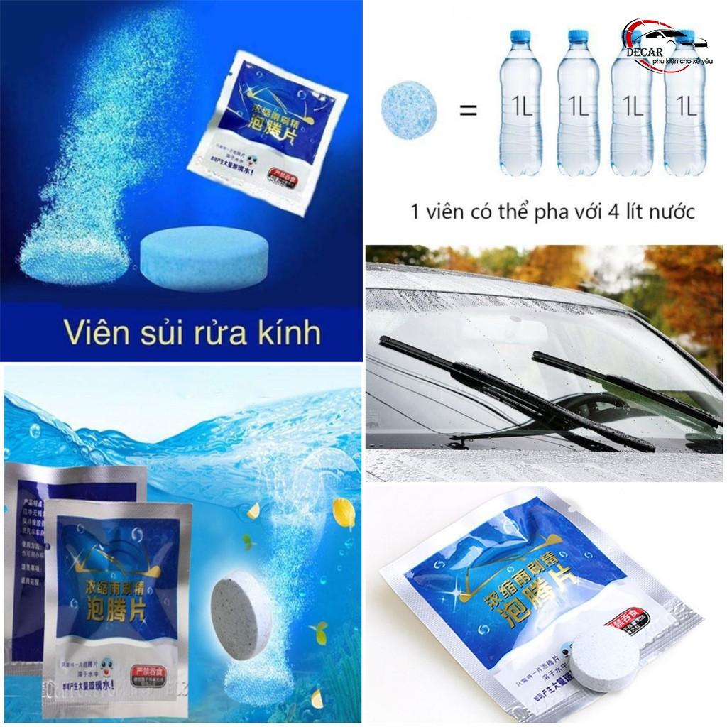 Combo 10 viên sủi nước rửa kính chuyên dụng siêu sạch cho xe hơi, xe ô tô 1 viên pha 4 lít nước