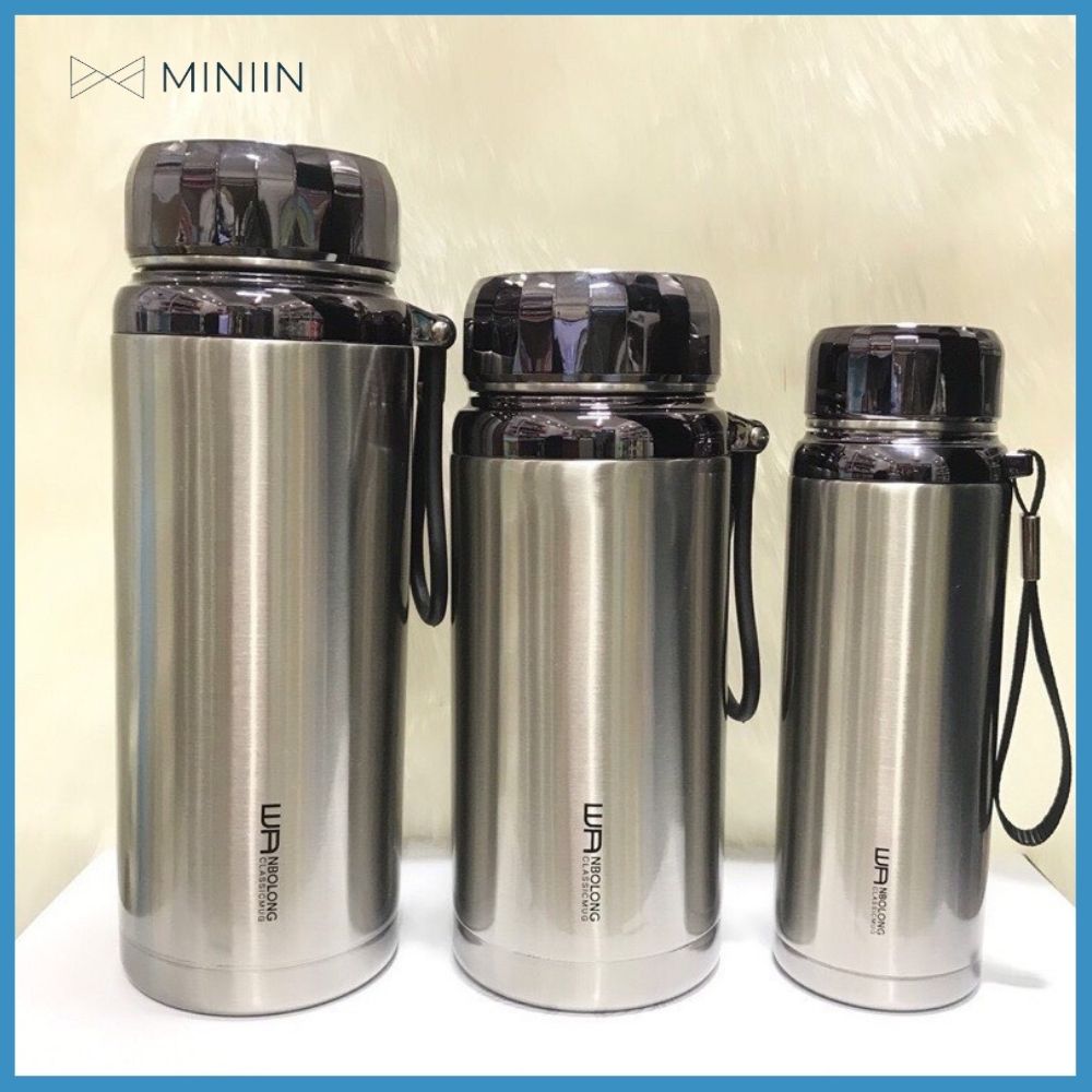 Bình Giữ Nhiệt Kim Cương Inox 304- Chống Rỉ Set, Nắp Đậy Chặt, Giữ Nhiệt Nóng Lạnh Tốt 6- 8h, Quai Đeo Chắc Chắn, Thiết Kế Sang Trọng, Màu Sắc Thanh Lịch, Tiện Lợi, Pha Lọc Trà, Hàng Chính Hãng MINIIN