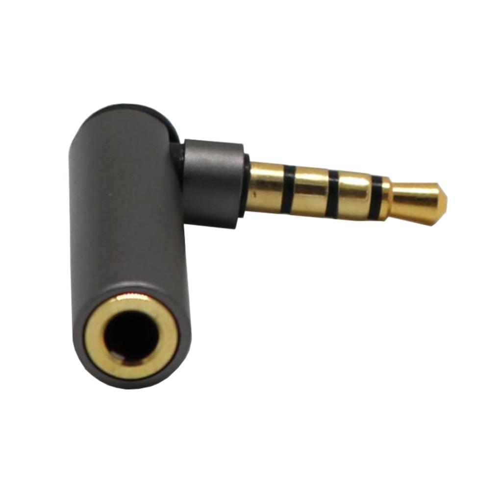 3.5mm Male to Female Audio Adapter Right Angle  Plug Converter Silver