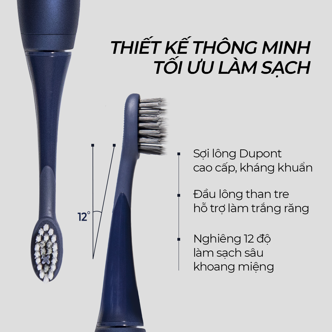 Combo Máy Tăm Nước Halio UltraClean Blue, Máy Rửa Mặt Halio Originals, Bàn Chải Điện Halio PRO Midnight Blue