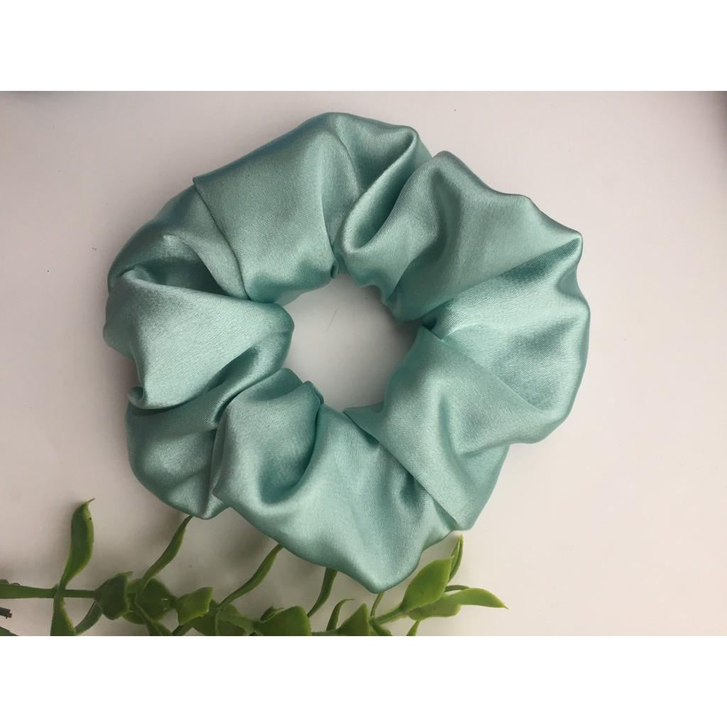 Dây Cột Tóc Vải Cột Scrunchies Satin Lụa Phi Bóng Mềm Màu Vintage Pastel CT111