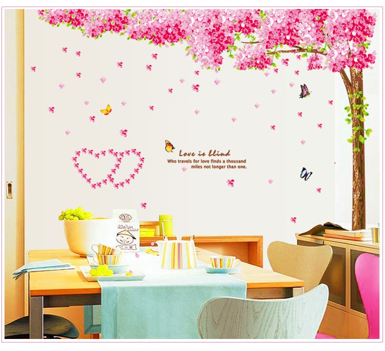 Decal dán tường Cây hoa anh đào AmyShop DCX01 (220 x 220cm)