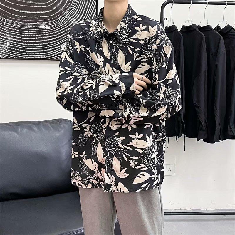 Áo sơ mi nam dài tay in 3d thời trang hàn quốc 2021. Áo sơ mi hoa. Kích thước M-2XL