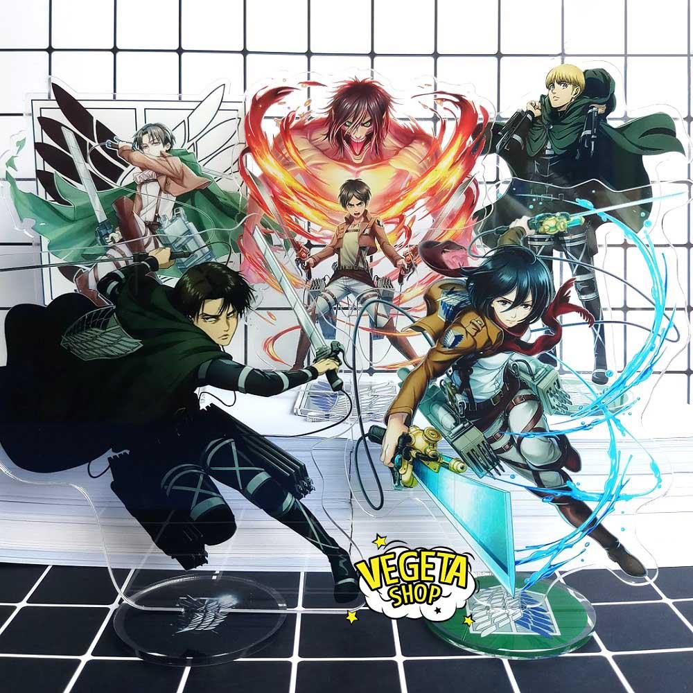 Mô Hình Tượng Standee Acrylic Mica 2 mặt - Attack On Titan - Eren Mikasa Armin Erwin Levi Hange Bertolt Annie Reiner AOT
