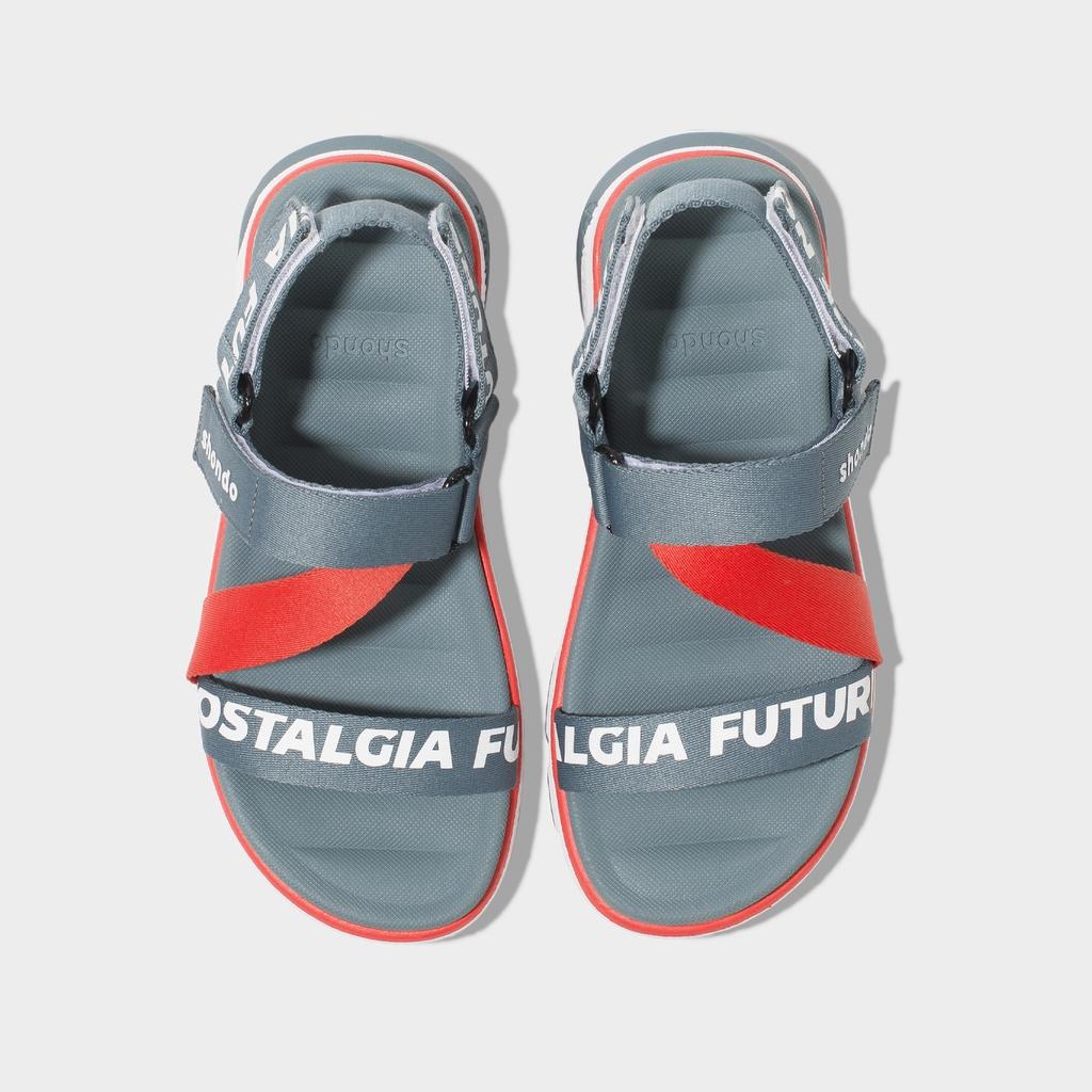 SHONDO Sandal F6 sport future xám đỏ thiết kế giới hạn đế 3CM Nam Nữ