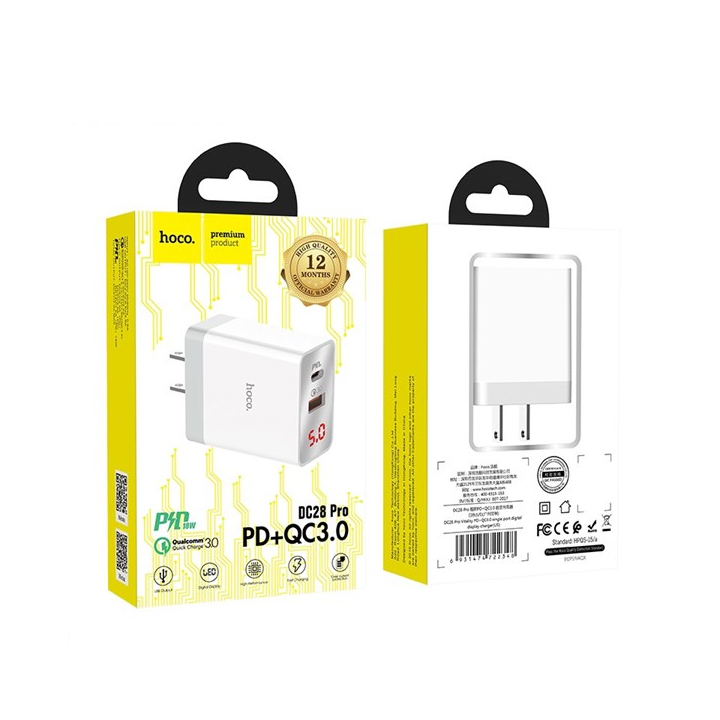 Cốc Sạc nhanh Hoco DC28 Pro 2 USB - Hàng nhập khẩu