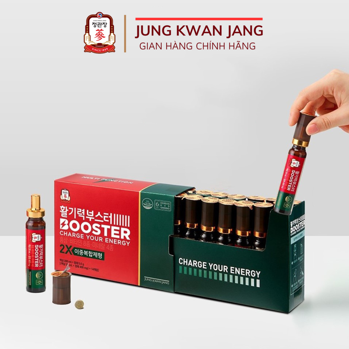 Nước Uống Hồng Sâm KGC Jung Kwan Jang Vital Tonic (Hwal Ki Ryeok Booster) (20ml x 14 ống)