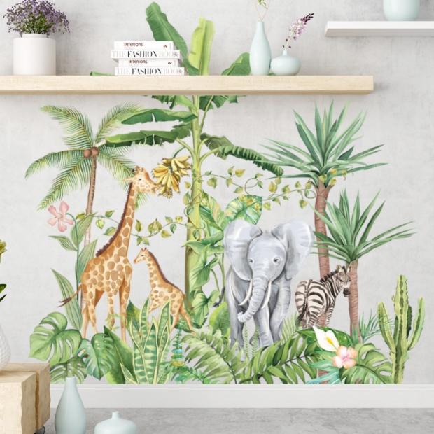 Decal trang trí tường - Những động vật ở rừng rậm