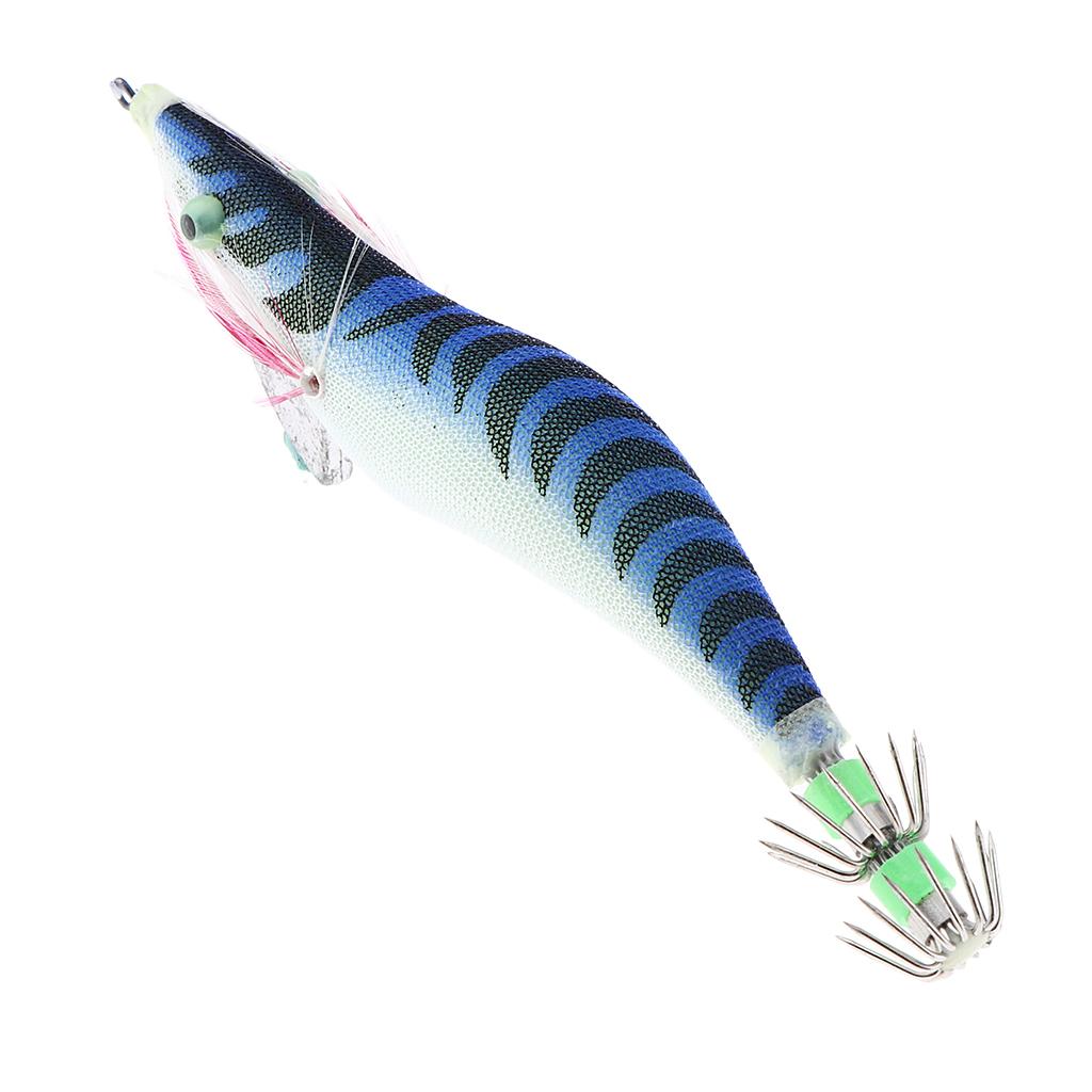 2x3.5# Squid Jigs Luminous Fishing Lures Artificial Baits Shrimp Blue