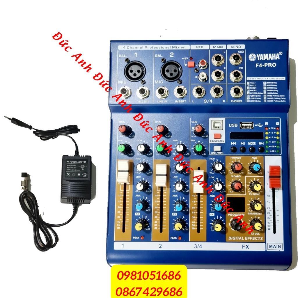 Mixer F4 plus hàng loại 1. Được cái tiến hơn mixer đời cũ, tích hợp màn hình hiển thị đèn leb, âm thanh cực hay BH 1 năm