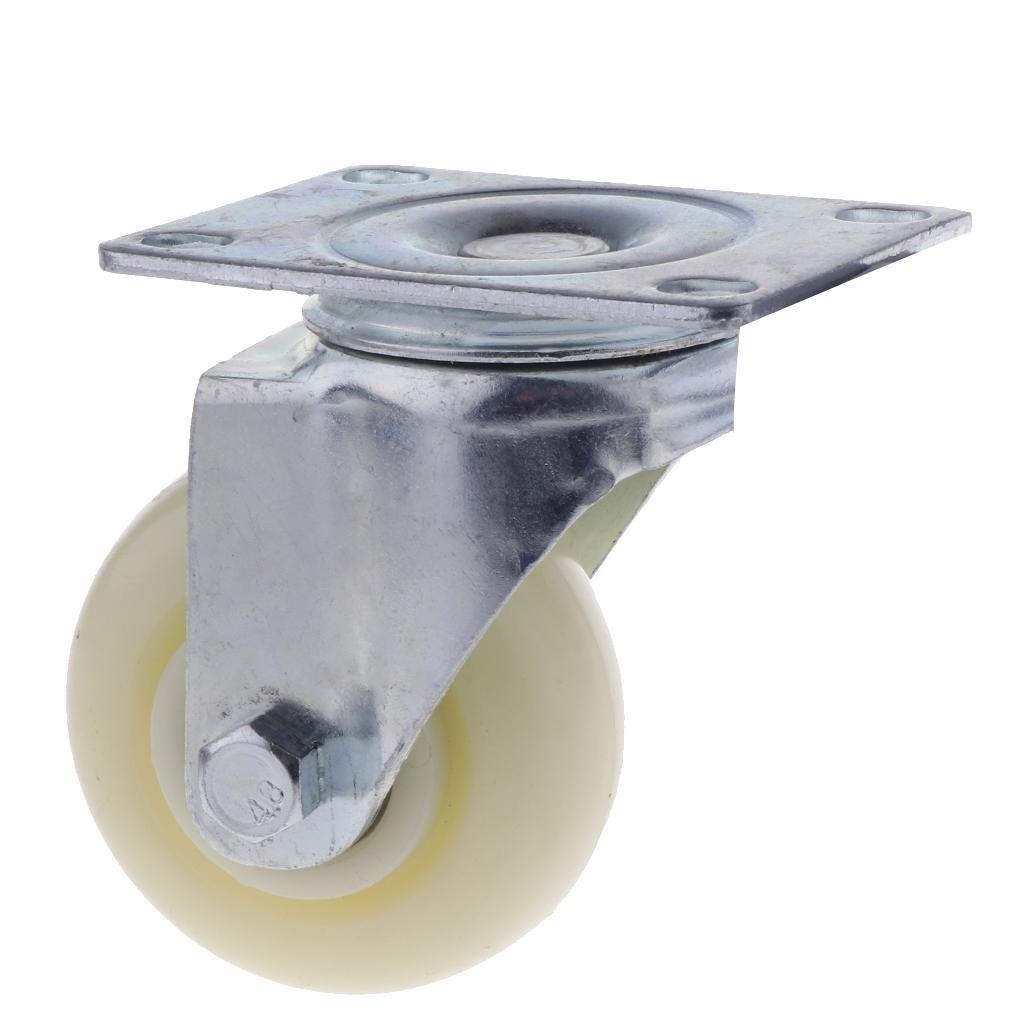 3Inch White PP Swivel Plate Caster Wheels 90kg 200lbs Trolley Cart