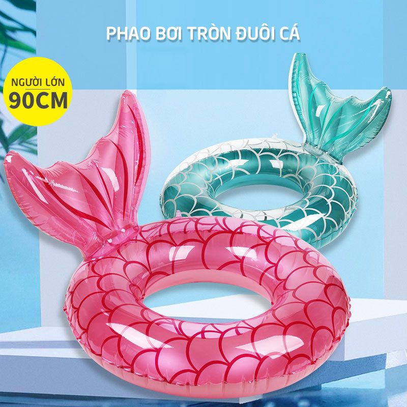 Phao bơi tròn hình đuôi cá chất liệu PVC 80cm SW90 Sportslink