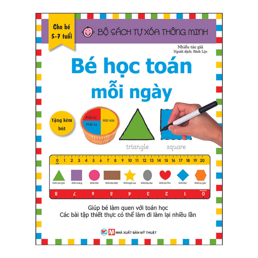 Combo Trọn Bộ 4 Cuốn: Bộ Sách Tự Xóa Thông Minh - Bé Học Toán + Tiếng Anh - Tặng Bút Xóa