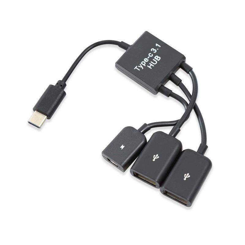 USB 3.1 Type C 2.0 + Micro-USB Female 3 in 1 OTG HUB