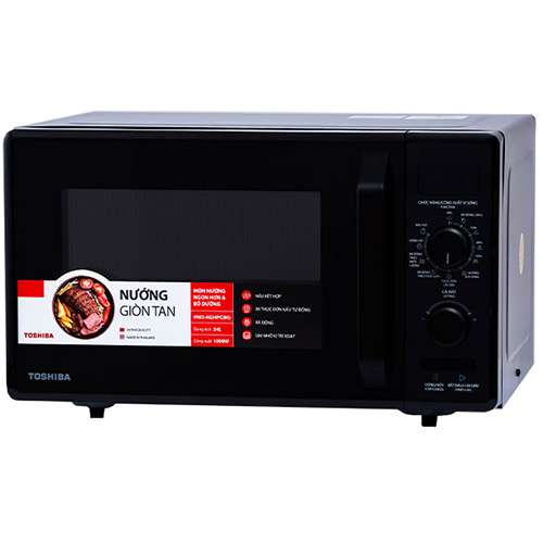 Lò vi sóng Toshiba MW2-AG24PC 24L -Nấu, Hâm, Rã đông, Nướng, Cửa lò kính cường lực, Tay nắm nhựa cách nhiệt, Hàng chính hãng, Bảo hành 12 tháng