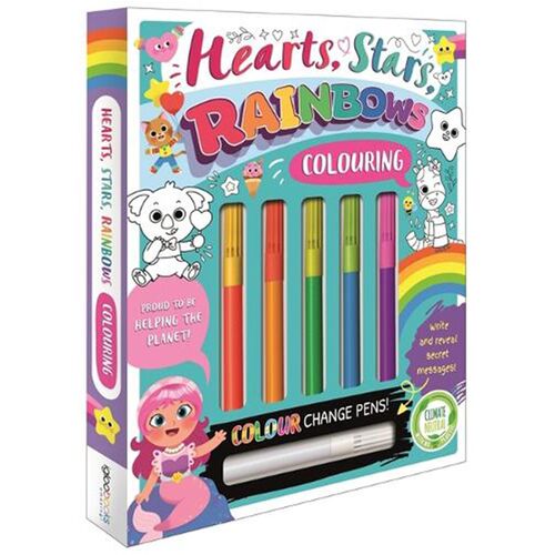 Hearts, Stars, Rainbows Colouring