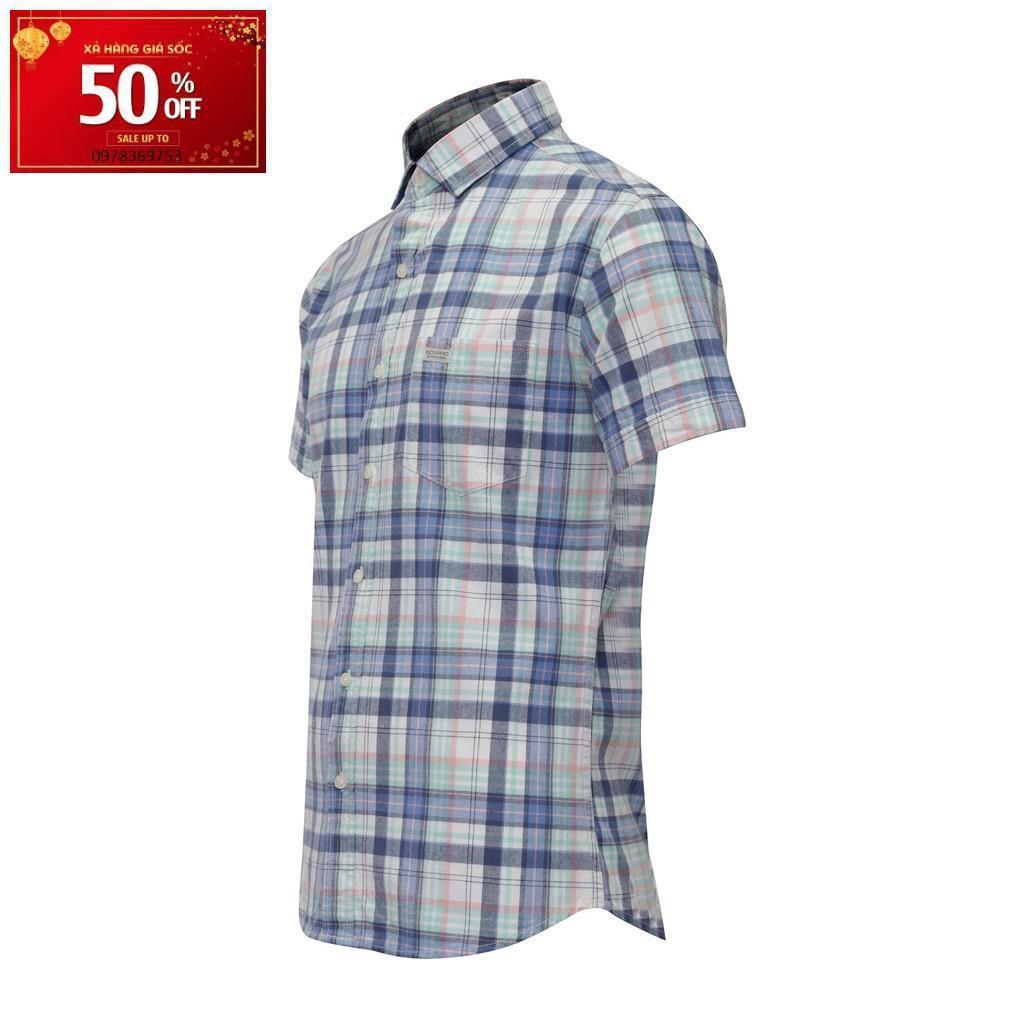 Áo sơ mi nam caro sọc màu cao cấp ngắn tay boypro CARO10 (trangdo, xanh, do)