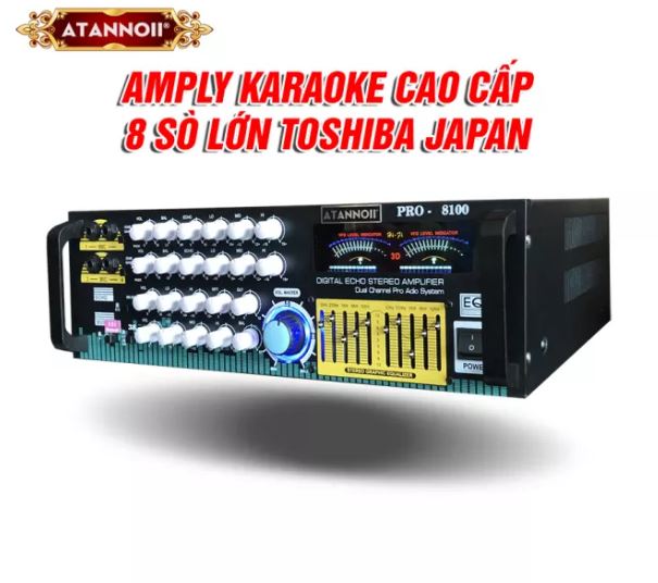 Amply Bluetooth karaoke ATANNOII PRO-8100 tích hợp lọc xì, đèn nháy - Hàng chính hãng