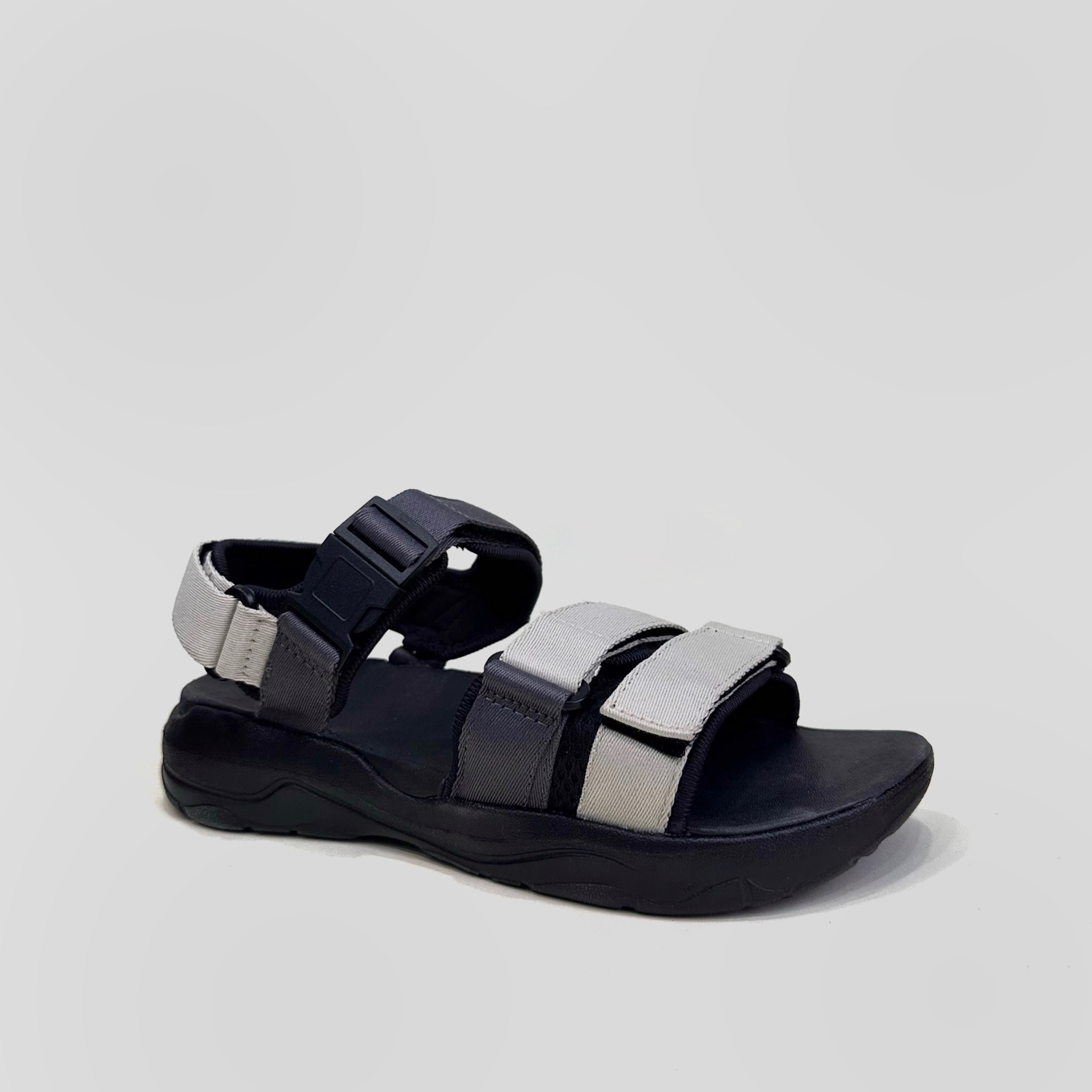 Giày Sandal Nam Nữ Unisex The BiLy Quai Ngang Dây Dù Đế IP Siêu Êm Nhẹ Màu Xám Trắng-BL05