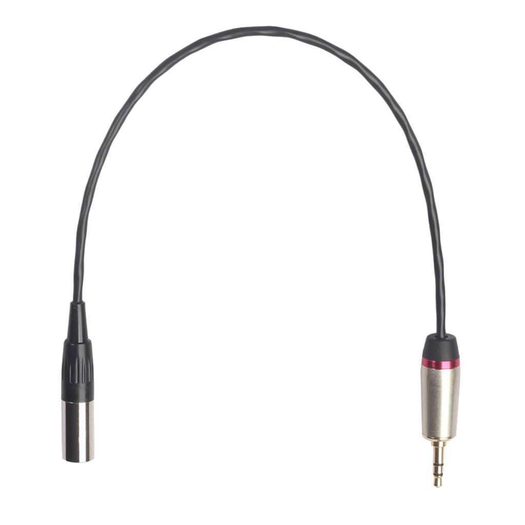 3.5mm Male to XLR Male Cable TRS 3Pin Stereo Audio Transfer Line Black 0.3m