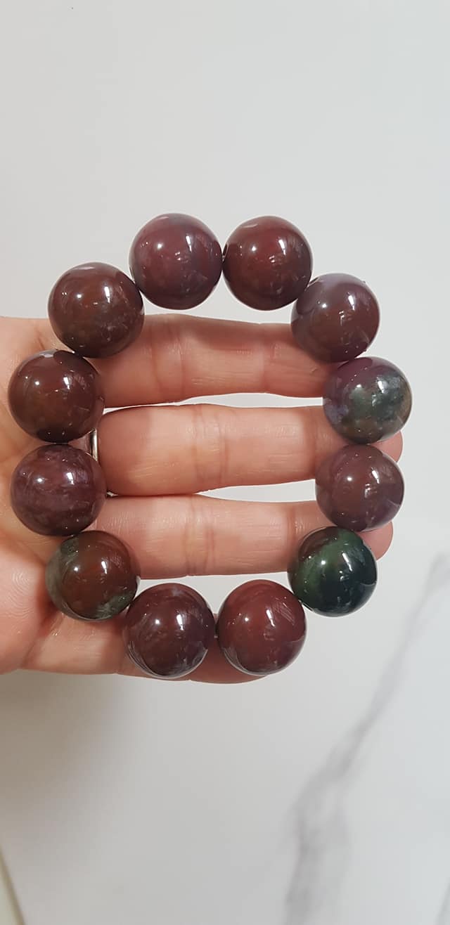 Vòng Tay Nam đá casidon Size vòng 18mm Vòng đẹp hiếm màu nâu đất xám ít vân xanh hợp mệnh thổ ạ