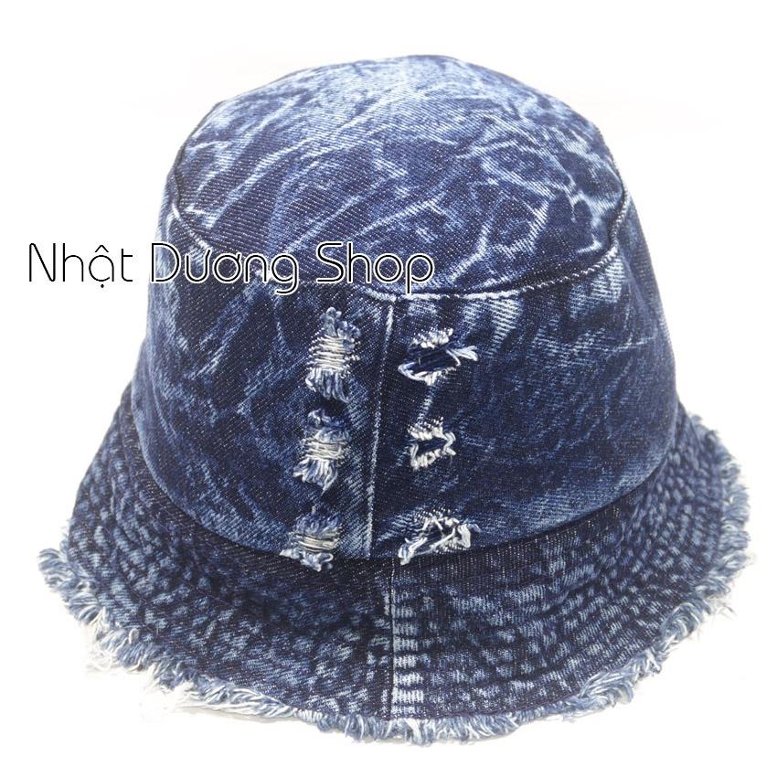 Nón bucket,nón tai bèo Jeans hàn quốc - Mũ vành cụp Jeans rách cực chất thời trang nam nữ hot teen