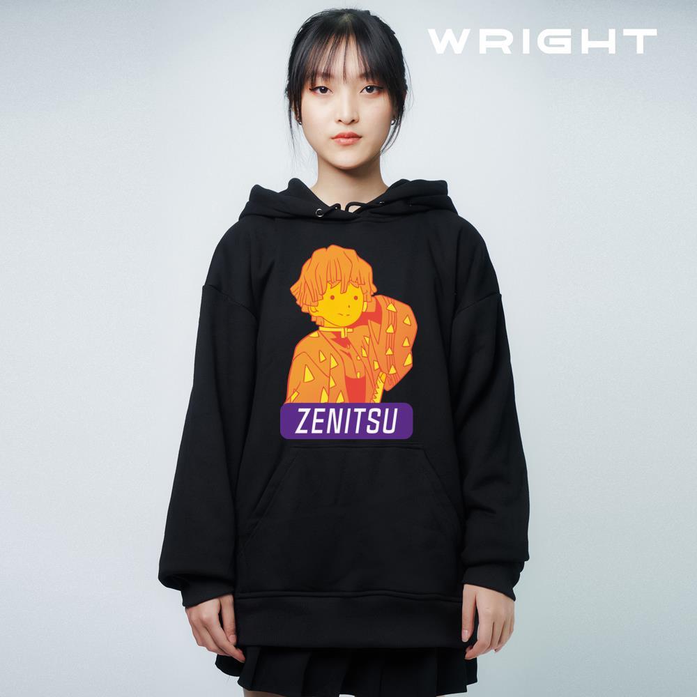 Áo hoodie anime Demon Slayer Zenitsu phong cách hoạt hình wright oversize unisex