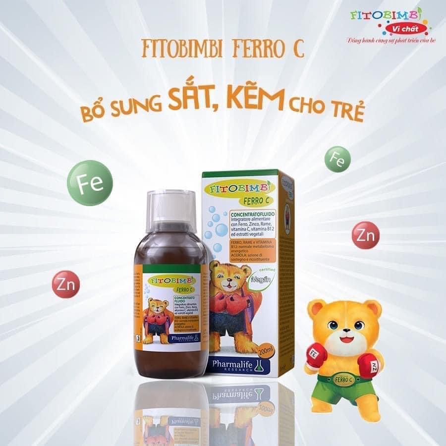 Fitobimbi Ferro C Bổ Sung Sắt, Kẽm, Vitamin C 200ml Kèm Quà Tặng