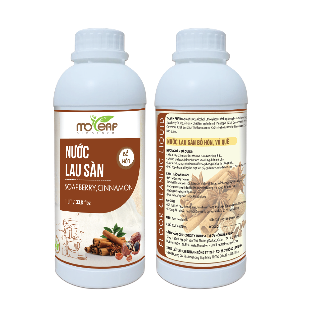 Nước lau sàn Hữu cơ Moleaf đuổi muỗi tinh dầu Quế 1000ml