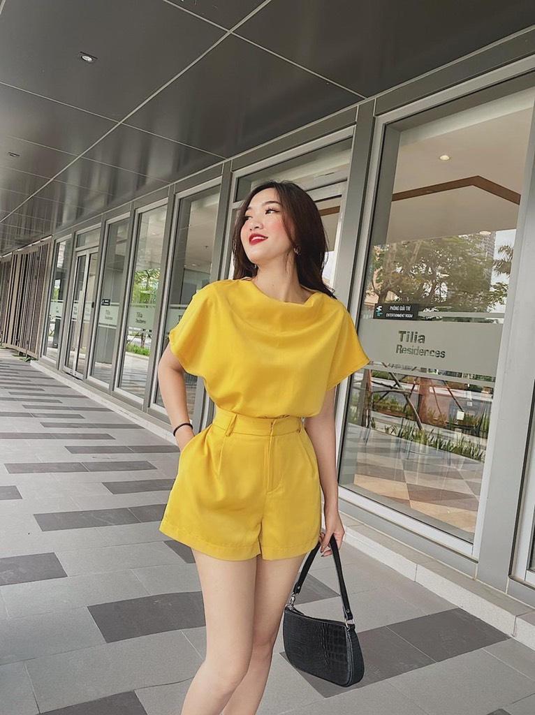 SET ÁO CỖ ĐỖ PHỐI QUẦN SHORT 75302408 [MỎ CHU SHOP