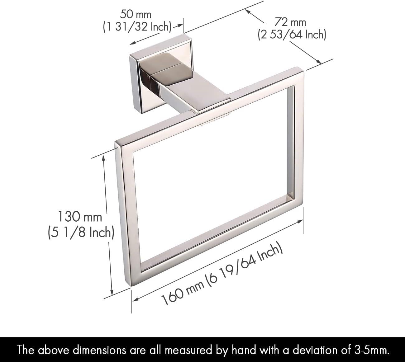 Vòng khăn tắm bằng thép không gỉ treo khăn treo khăn phụ kiện phòng tắm hiện đại khách sạn bình phương phong cách treo tường