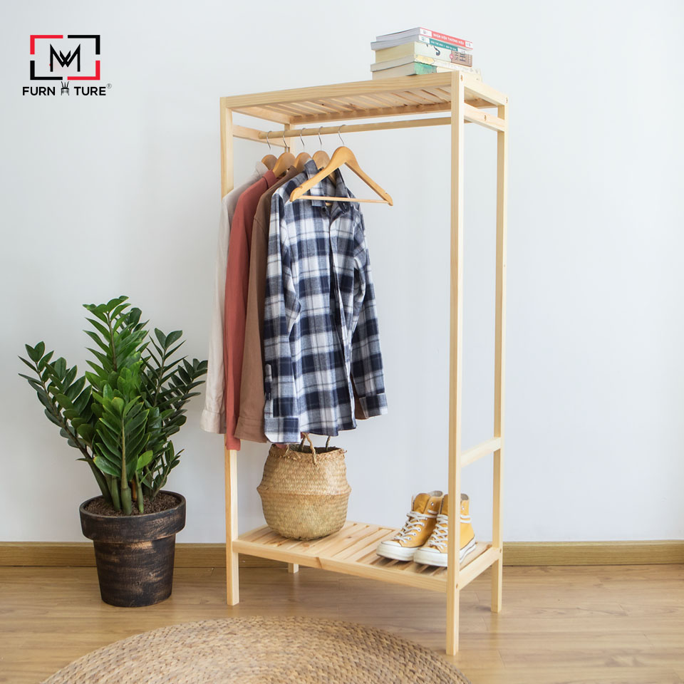 TỦ TREO QUẦN ÁO HÀN QUỐC - SHELF HANGER NATURAL