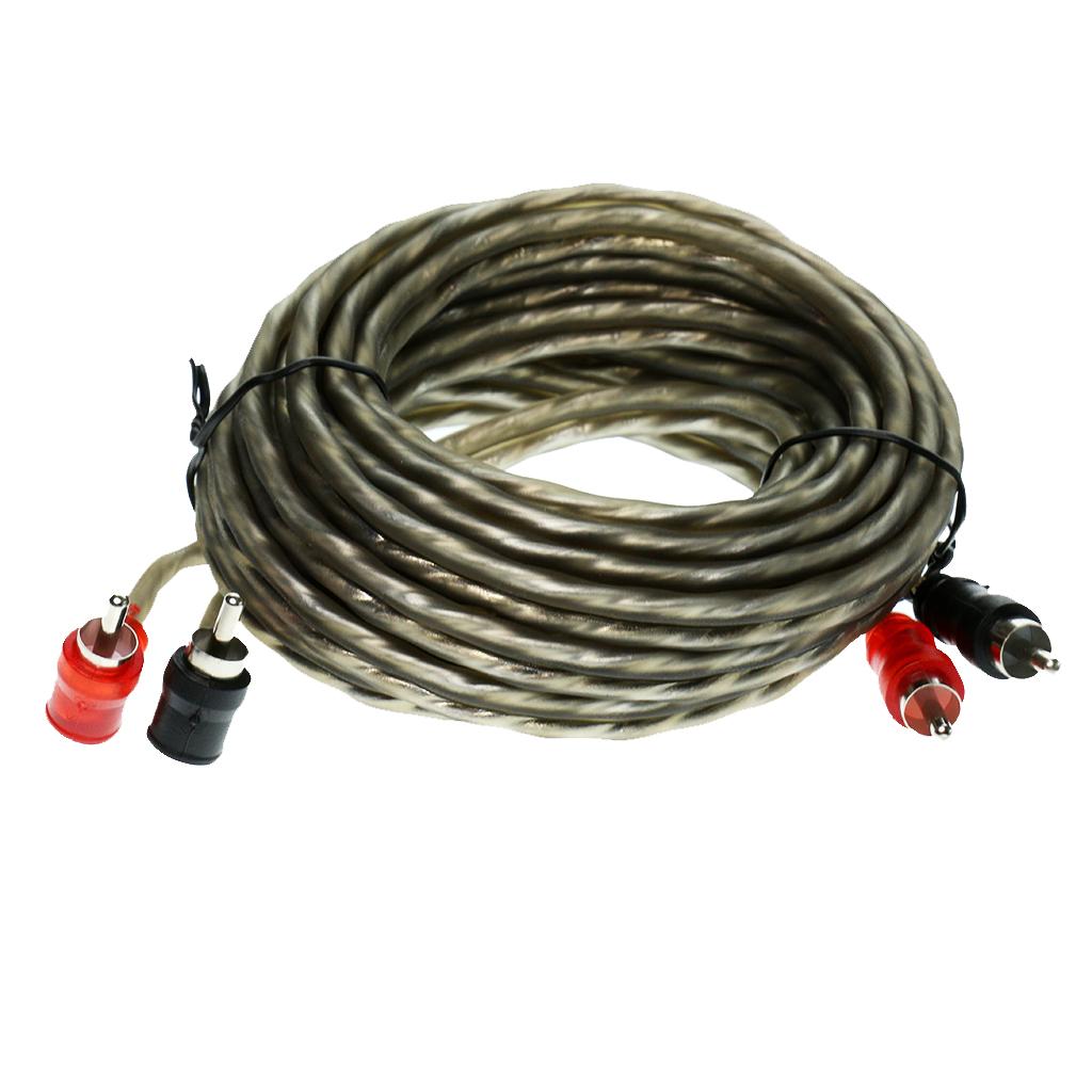 5m 2RCA to 2RCA Male Car Stereo Audio Power Speaker Horn Cable to Connect Home Entertainment Audio Systems DVD Player Subwoofer