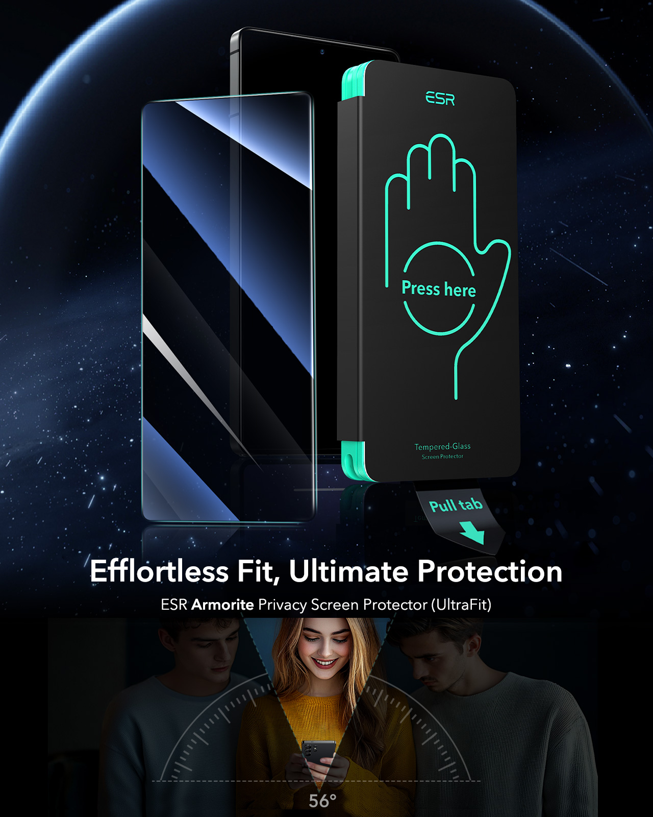 Kính Cường Lực Chống Nhìn Trộm ESR Armorite Privacy Screen Protector UltraFit Kèm Khung Dán Cho Samsung Galaxy S25 Ultra_ Hàng Chính Hãng
