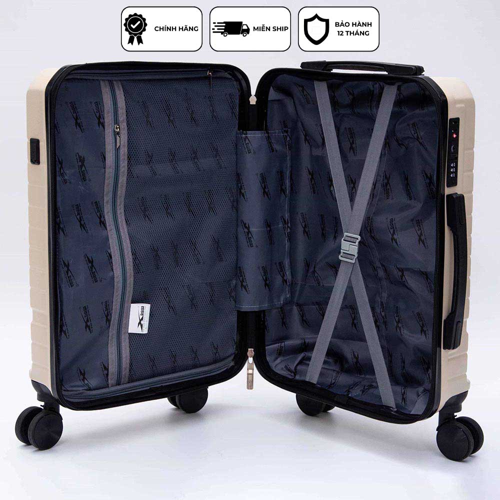 Vali kéo du lịch xách tay cao cấp Xbags White Titan Pro XB6105 khóa TSA an toàn USB tiện dụng, thiết kế sang trọng đẳng cấp size 20!