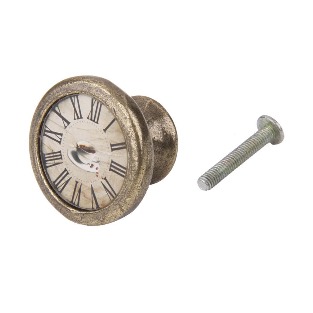 Retro Style Home Furniture Pull Knob Decorative Zinc Alloy 36mm Dia 2 Sets