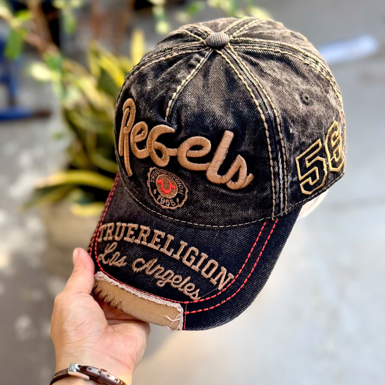 Nón kết, mũ lưỡi trai Ông địa Rebels vải jeans form chuẩn siêu đẹp (Ảnh thật)