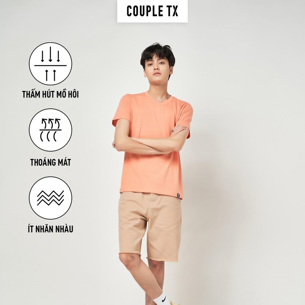 Áo Thun Cổ Tim Basic Nam Couple TX MTS 1095