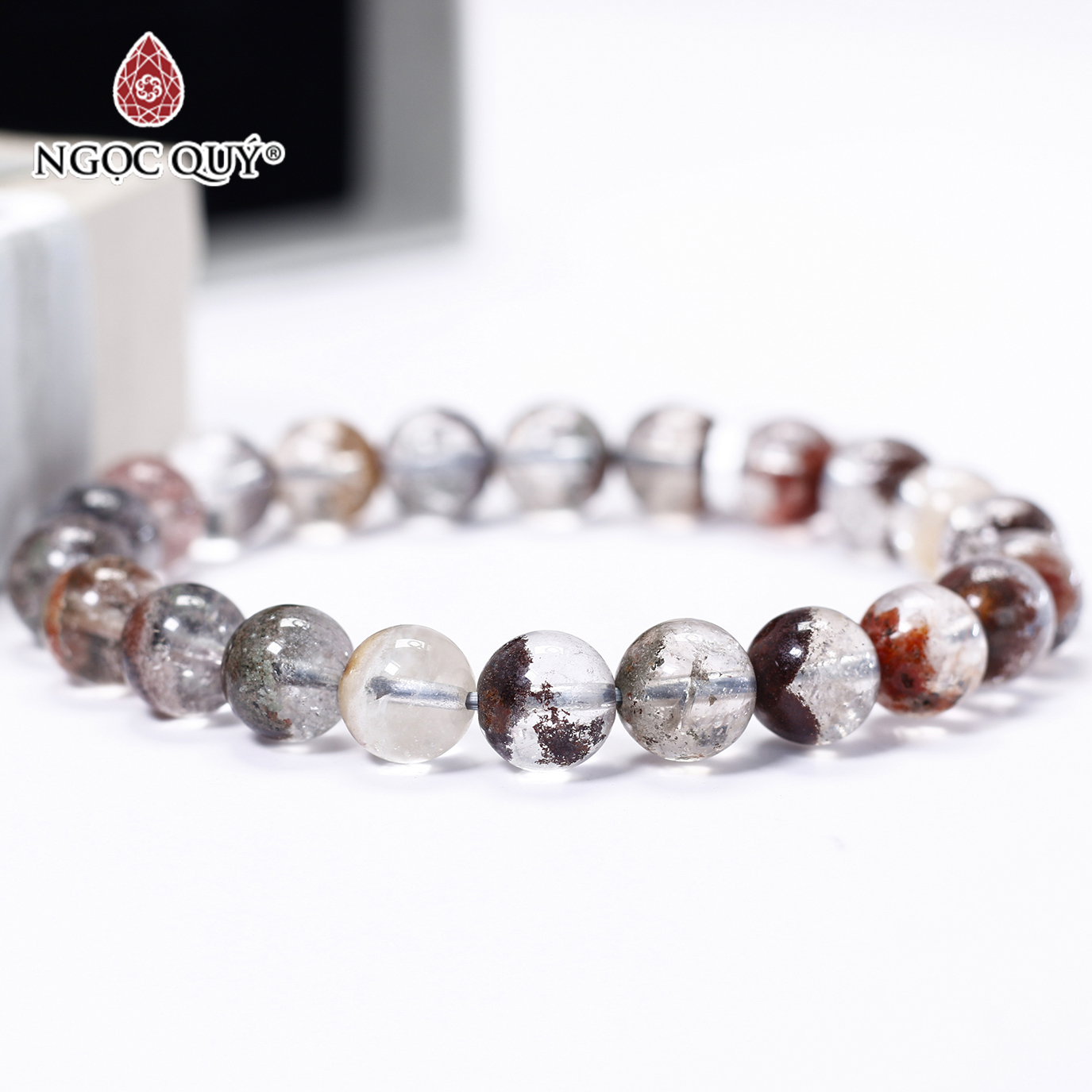 Vòng tay đá ưu linh đa sắc size hạt 9mm - Ngọc Quý Gemstones