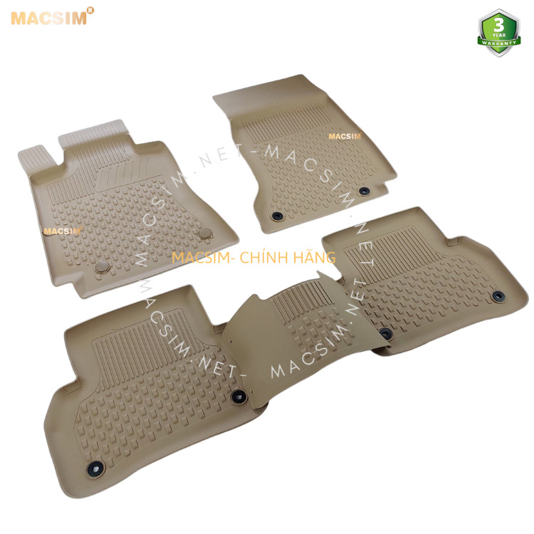 Thảm lót sàn ô tô nhựa TPE Silicon Mercedes C Series W205 2014-2020 Beige Nhãn hiệu Macsim