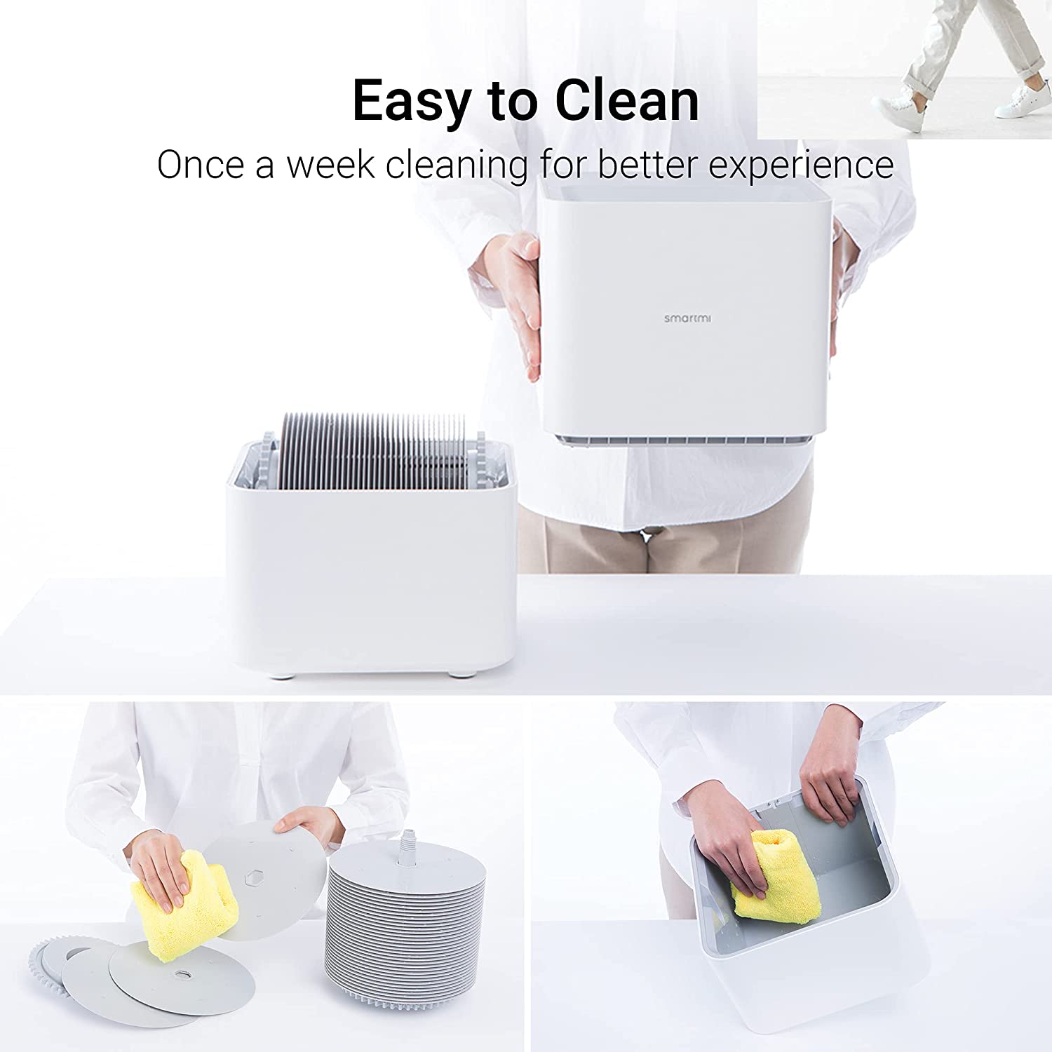 Máy Tạo Ẩm Xiaomi Smartmi Evaporative Humidifier 1 Thông Minh Tạo Ẩm Tự Nhiên, Không Tạo Sương Tự Động Làm Sạch Dung Tích 4 Lít Kết Nối App Theo Dõi - Hàng Chính Hãng