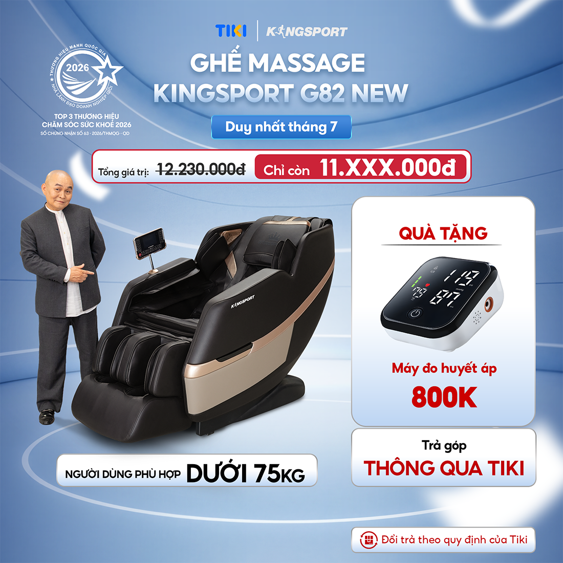 [Miễn phí lắp đặt] Ghế massage KINGSPORT G82 New New Công Nghệ Làm Ấm Warmtech, Massage Không Trọng Lực, Công Nghệ Massage Chân Legtech 2-in-1