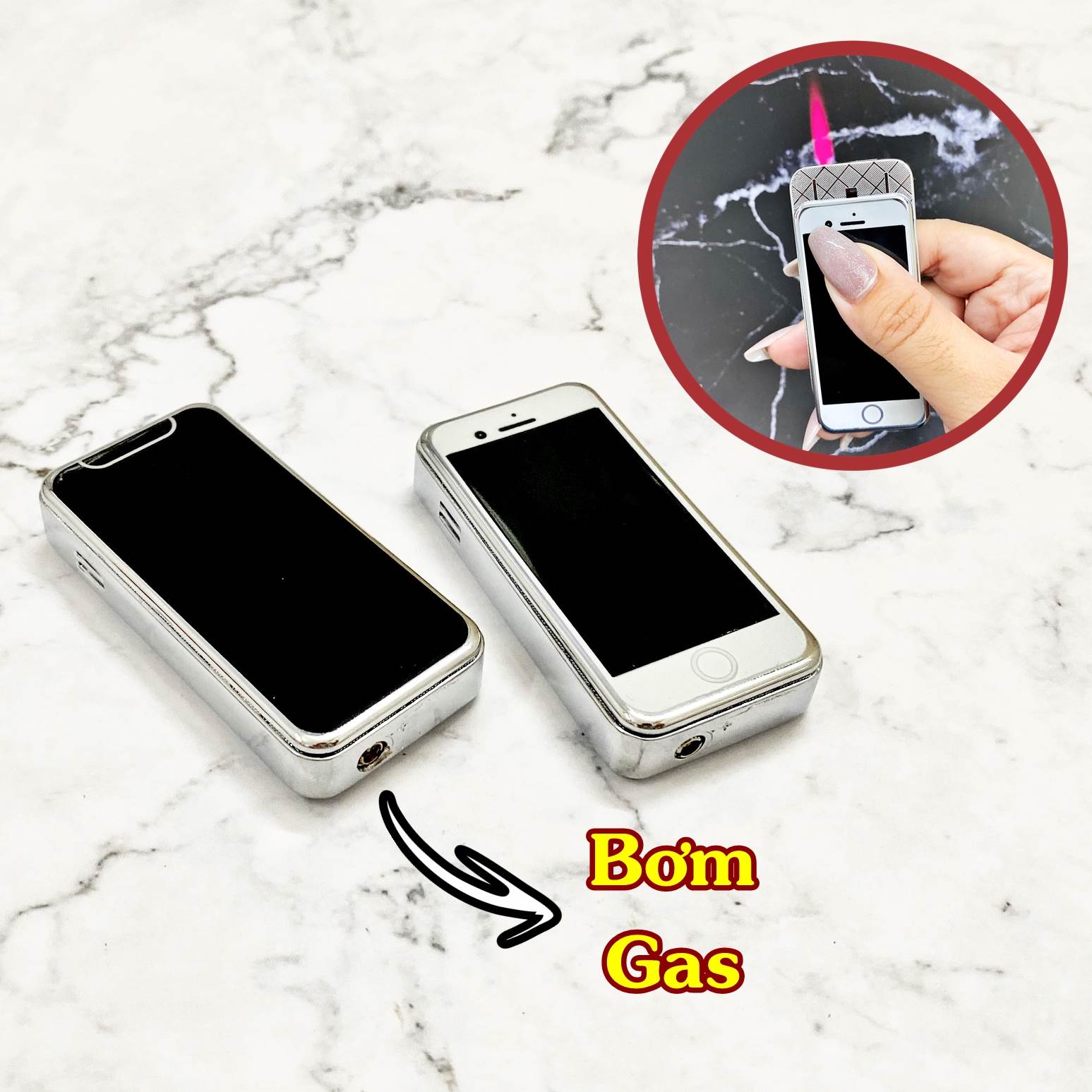 Hột quẹt bật lửa khè hình điện thoại IP mini dễ thương - xài gas